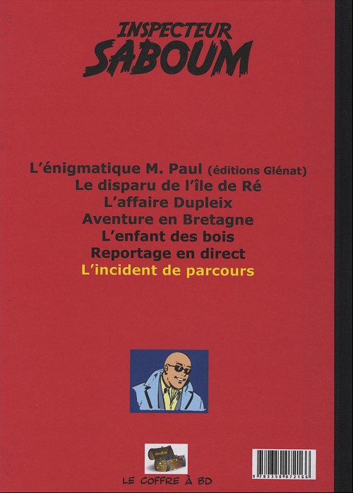 Verso de l'album Inspecteur Saboum Tome 7 L'incident de parcours