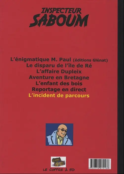 Verso de l'album Inspecteur Saboum Tome 7 L'incident de parcours