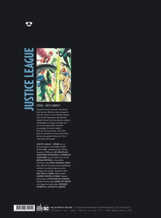 Verso de l'album Justice League - Icônes