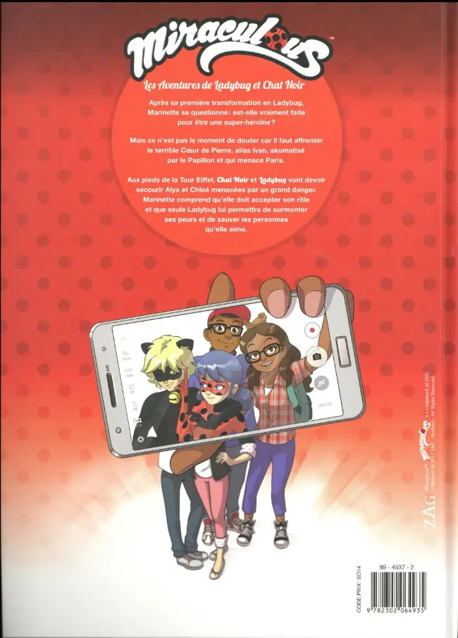 Verso de l'album Miraculous (Les aventures de Ladybug et Chat Noir) Tome 2 Les origines 2/2