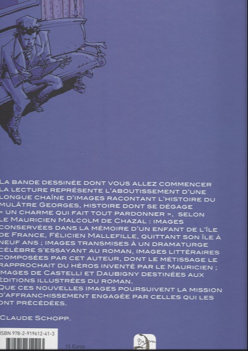 Verso de l'album Monsieur Georges d'après le roman d'Alexandre Dumas