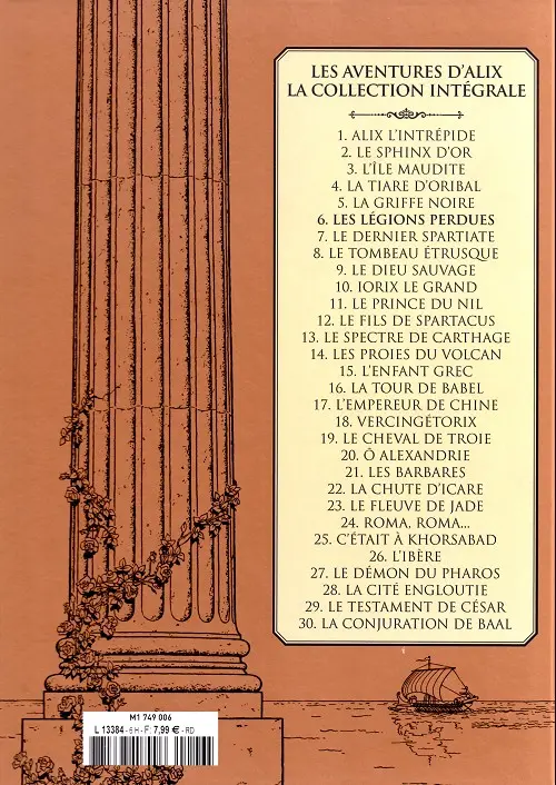 Verso de l'album Alix La collection Tome 6 Les légions perdues
