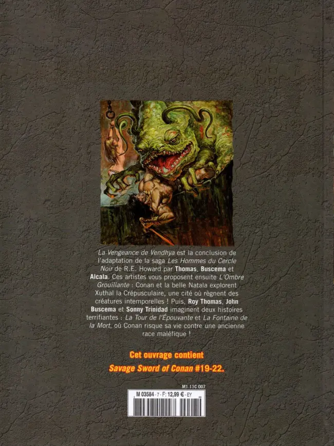 Verso de l'album The Savage Sword of Conan - La Collection Tome 7 La tour de l'épouvante