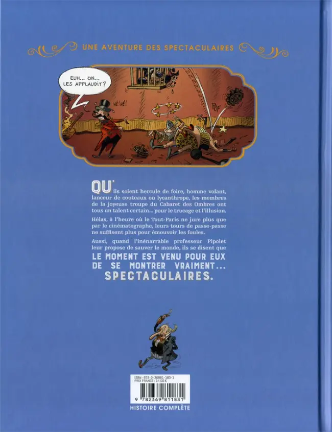 Verso de l'album Une aventure des Spectaculaires Tome 1 Le Cabaret des Ombres