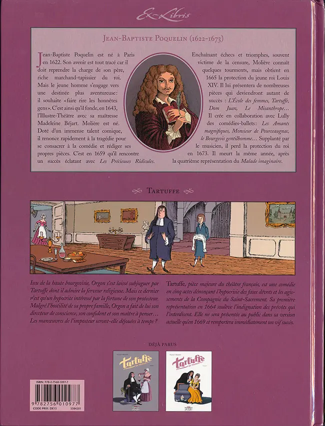 Verso de l'album Tartuffe de Molière Volume 2