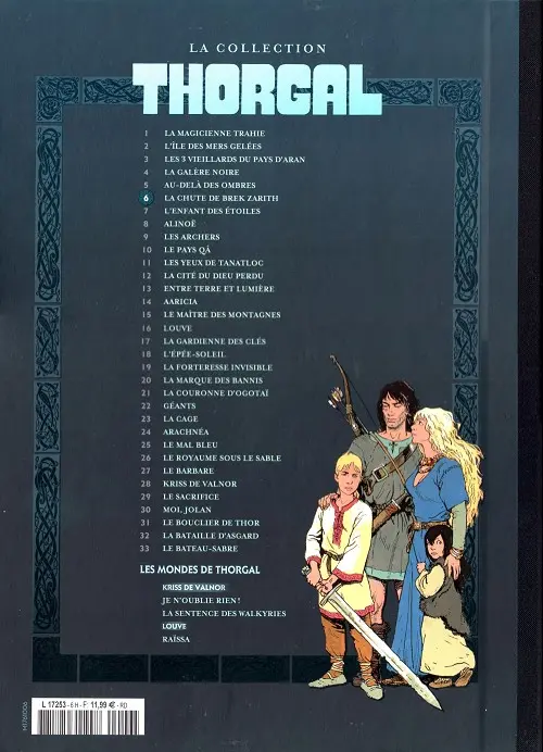 Verso de l'album Thorgal La collection Tome 6 La chute de Brek Zarith