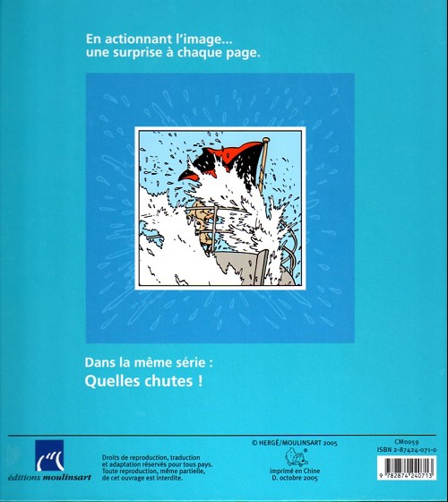 Verso de l'album Tintin - En actionnant l'image Tome 2 Quelles douches !
