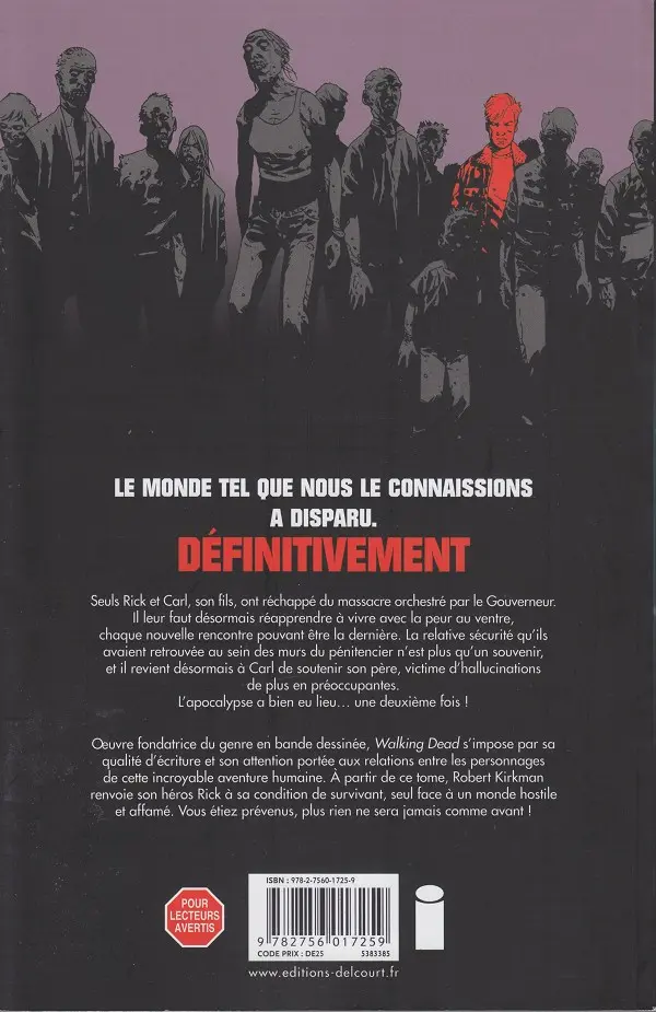 Verso de l'album Walking Dead Tome 9 Ceux qui restent