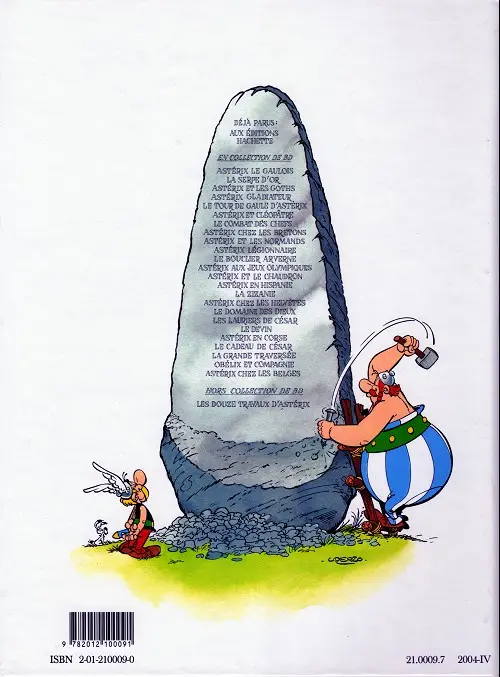 Verso de l'album Astérix Tome 9 Astérix et les Normands