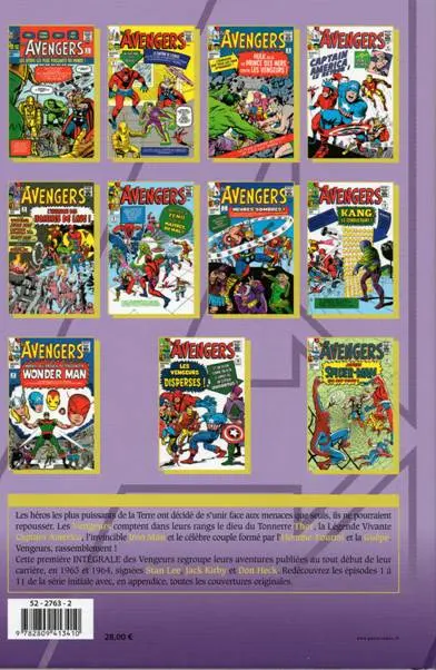 Verso de l'album The Avengers - L'intégrale Tome 1 1963-1964