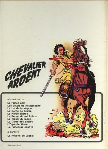 Verso de l'album Chevalier Ardent Tome 1 Le prince noir