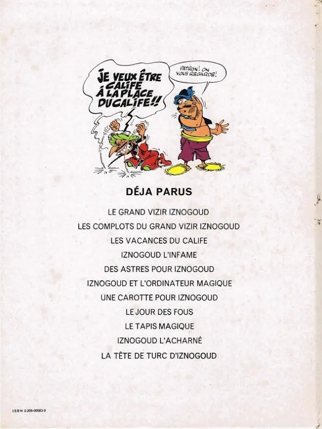 Verso de l'album Iznogoud Tome 7 Une carotte pour Iznogoud
