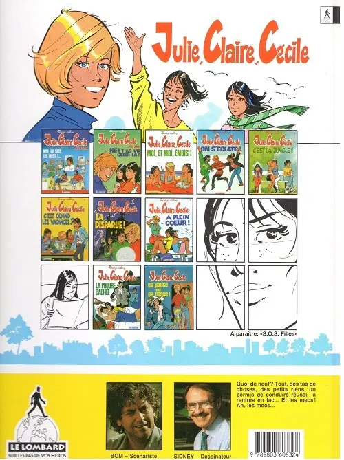 Verso de l'album Julie, Claire, Cécile Tome 7 La disparue !
