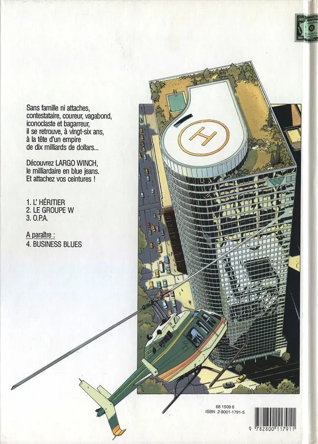 Verso de l'album Largo Winch Tome 1 L'héritier