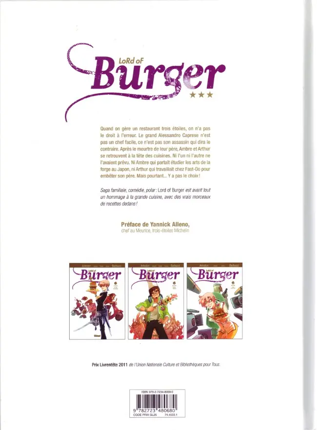 Verso de l'album Lord of Burger Tome 1 Le Clos des épices