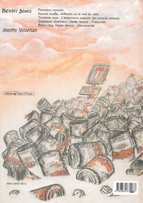 Verso de l'album Pacush Blues Tome 3 Troisième zone : L'importance majeure des accords mineurs