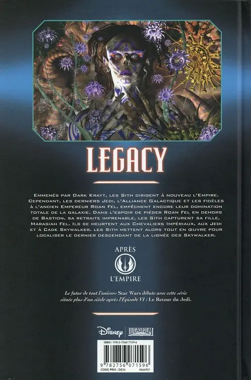 Verso de l'album Star Wars - Legacy Tome 2 Question de confiance