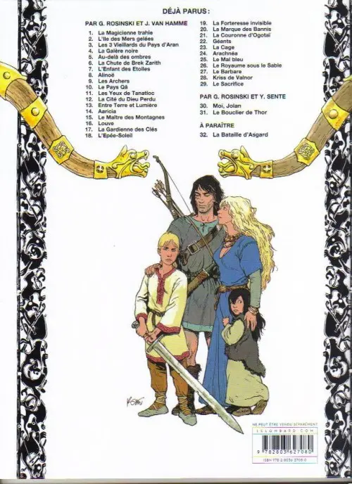 Verso de l'album Thorgal Tome 4 La Galère noire