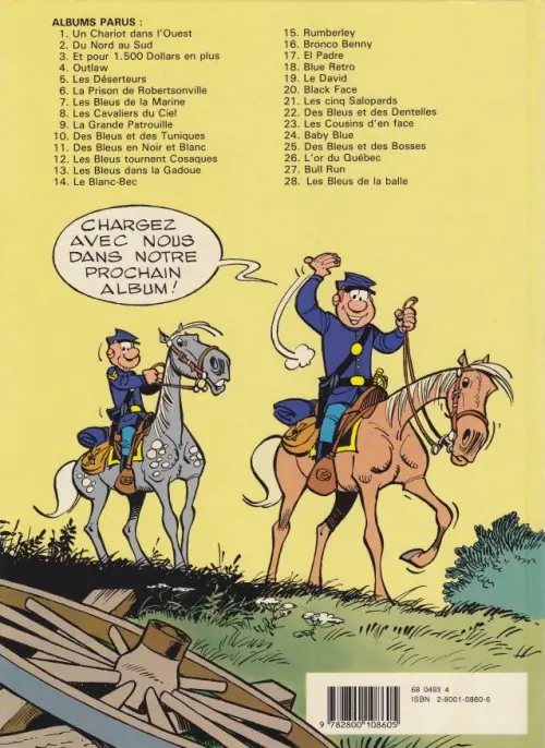 Verso de l'album Les Tuniques Bleues Tome 3 Et pour quinze cents dollars en plus