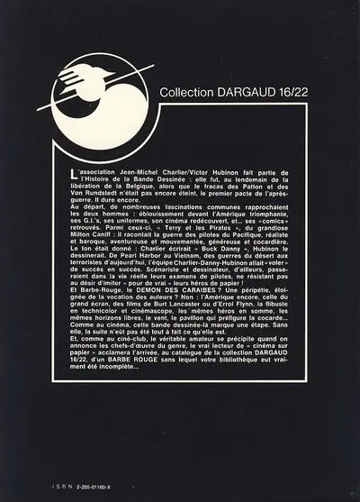 Verso de l'album Barbe-Rouge Tome 1 Le démon des Caraïbes