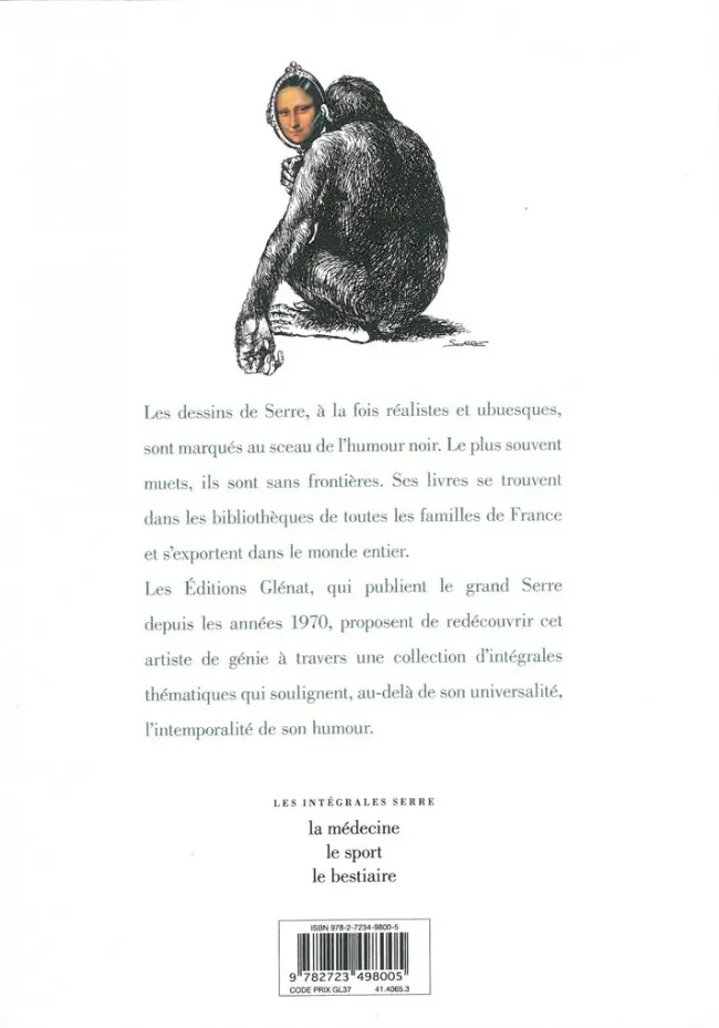 Verso de l'album Serre - Les intégrales Le bestiaire