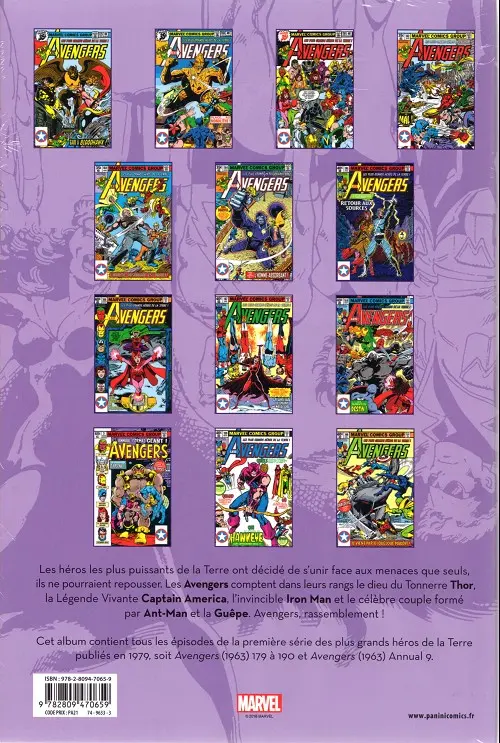 Verso de l'album The Avengers - L'intégrale Tome 16 1979
