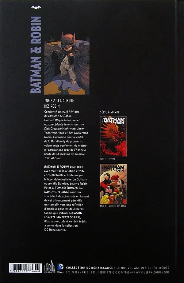 Verso de l'album Batman & Robin Tome 2 La guerre des Robin