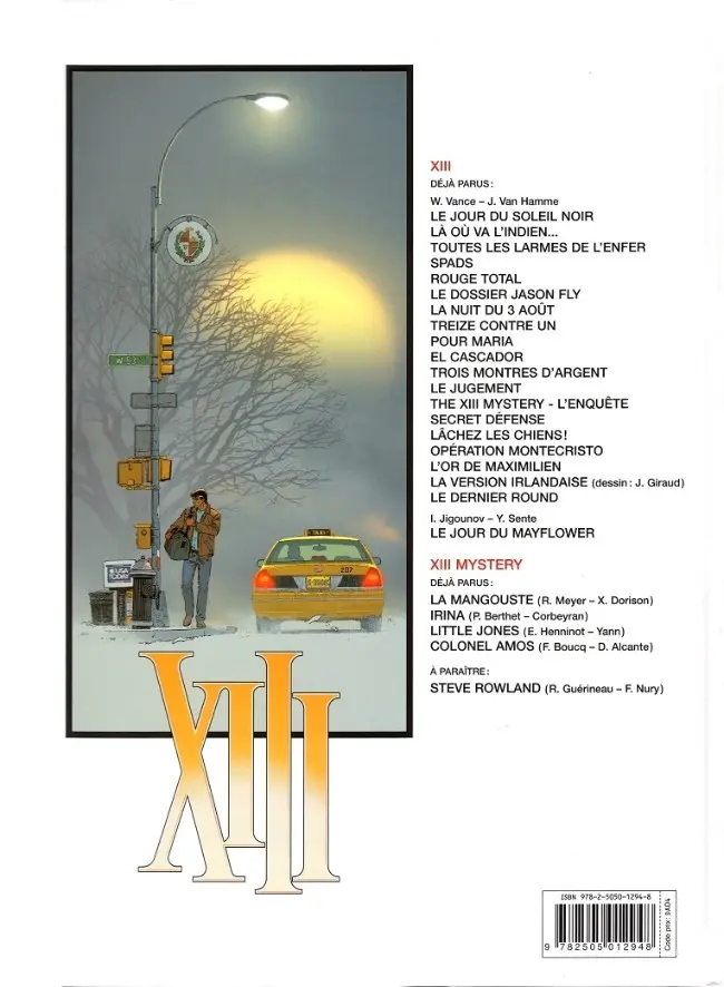 Verso de l'album XIII Tome 20 Le jour du Mayflower