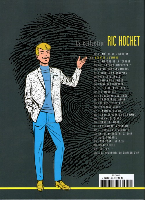 Verso de l'album Ric Hochet La collection Tome 53 Meurtre à l'impro