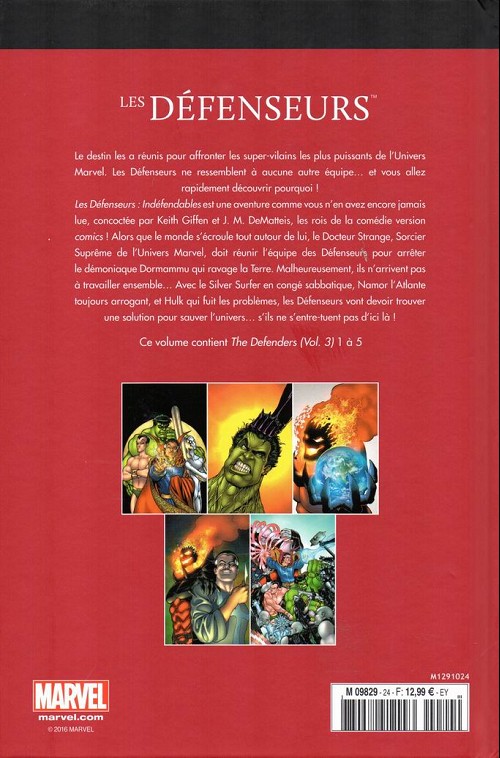 Verso de l'album Le meilleur des Super-Héros Marvel Tome 24 Les défenseurs