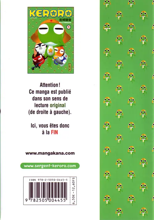 Verso de l'album Sergent Keroro 11