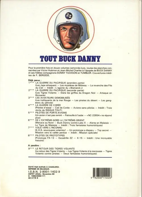 Verso de l'album Tout Buck Danny Tome 8 Pilotes de prototypes