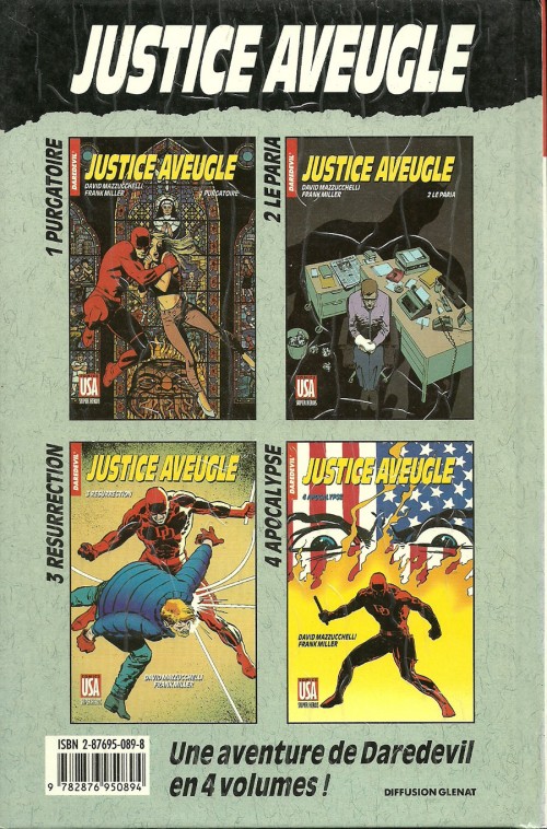 Verso de l'album Super Héros Tome 27 Daredevil : Justice aveugle 2/4 - Le paria