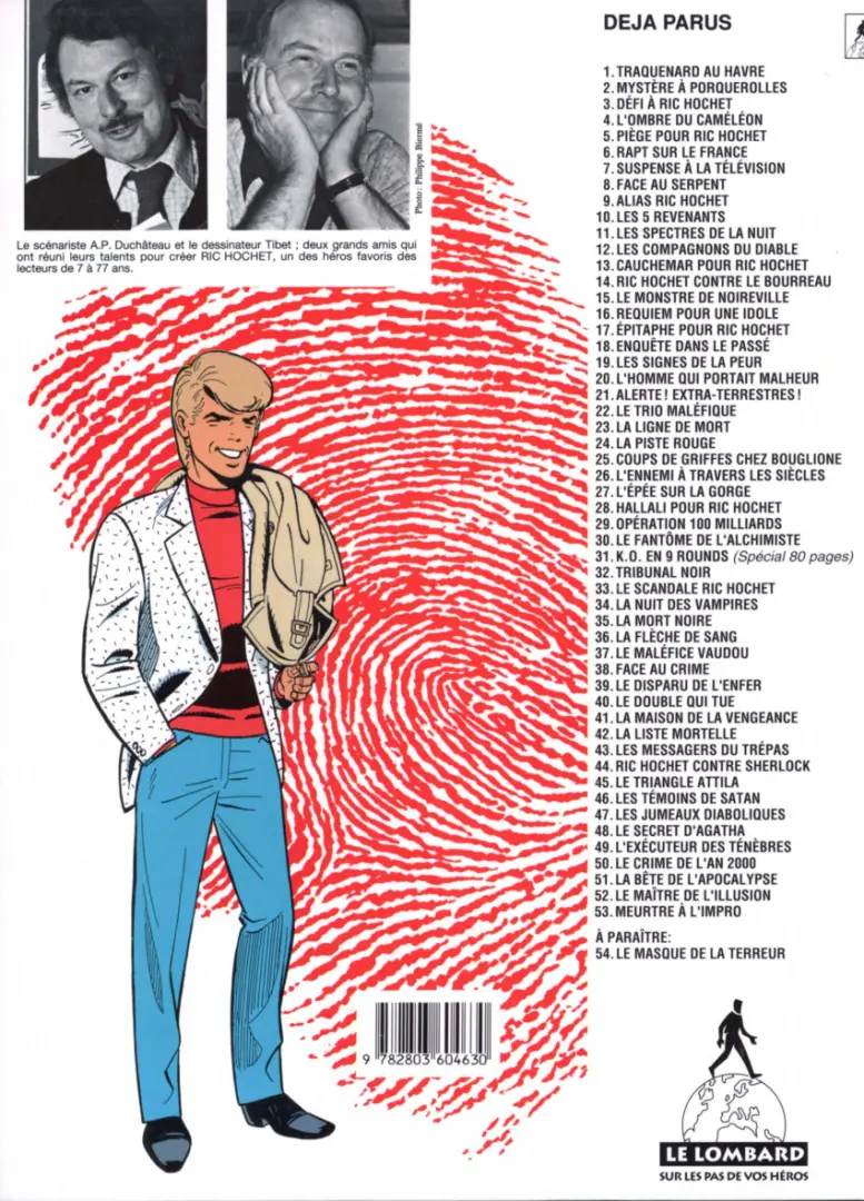 Verso de l'album Ric Hochet Tome 39 Le disparu de l'enfer