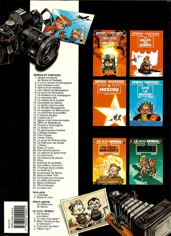 Verso de l'album Spirou et Fantasio Tome 22 L'abbaye truquée