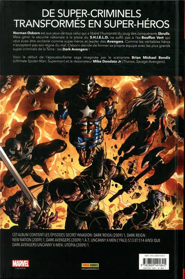 Verso de l'album Dark Avengers Tome 1 Rassemblement