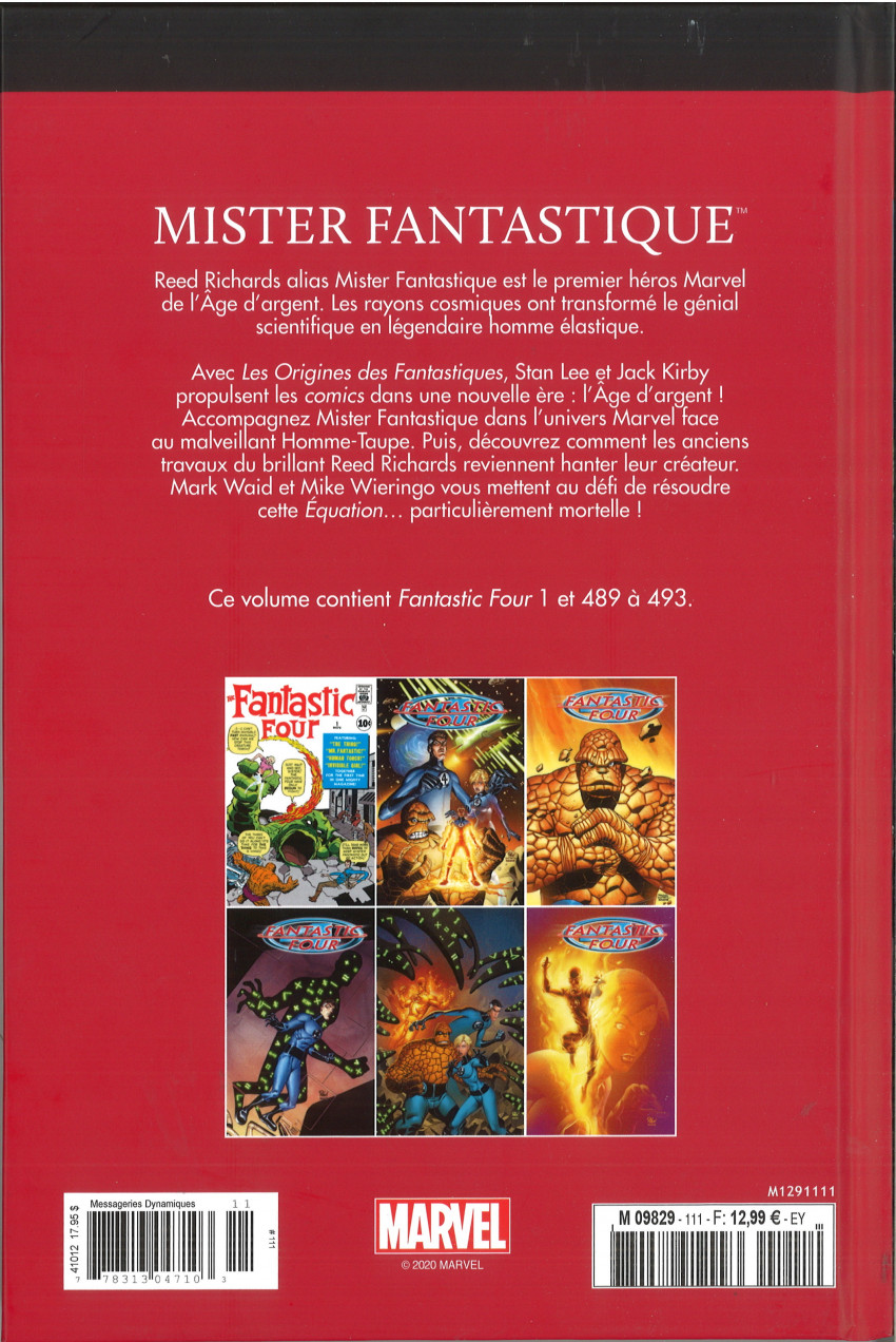 Verso de l'album Le meilleur des Super-Héros Marvel Tome 111 Mister Fantastique