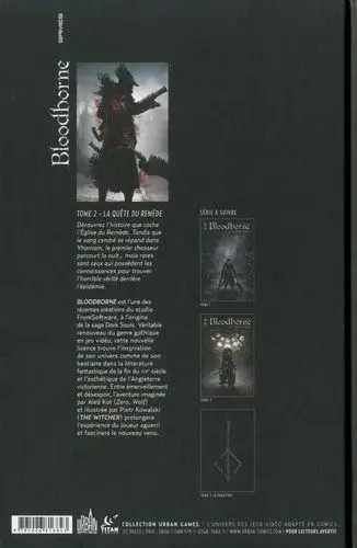 Verso de l'album Bloodborne Tome 2 La Quête du Remède