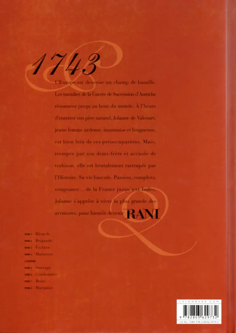 Verso de l'album Rani Tome 3 Esclave