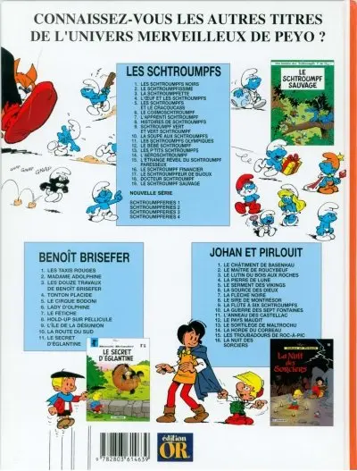 Verso de l'album Les Schtroumpfs Tome 16 Le Schtroumpf financier
