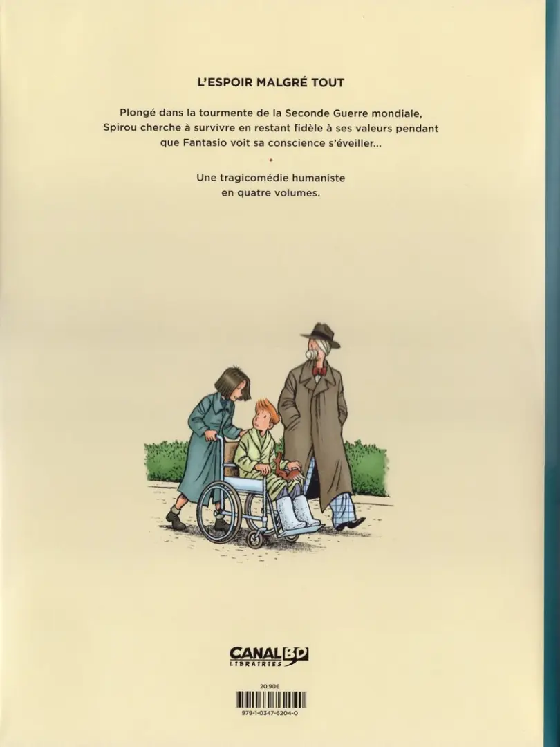 Verso de l'album Spirou et Fantasio - Une aventure de... / Le Spirou de... Tome 18 L'Espoir malgré tout - Troisième partie - Un départ vers la fin