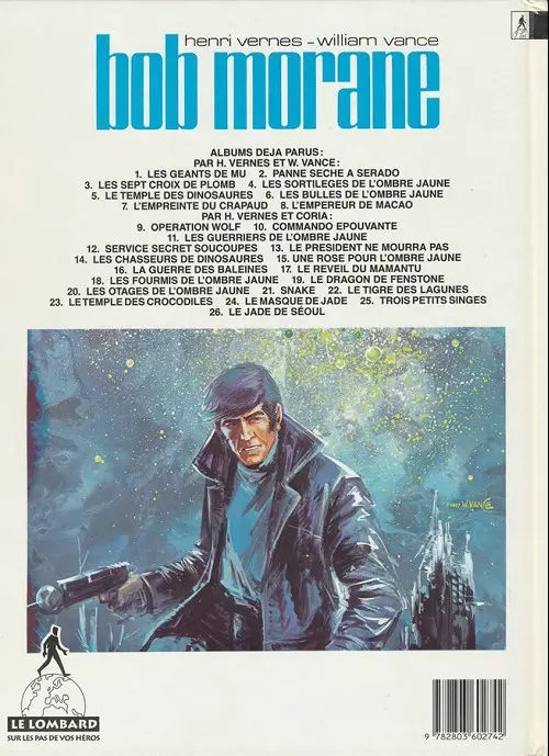 Verso de l'album Bob Morane Tome 25 Les bulles de l'ombre jaune