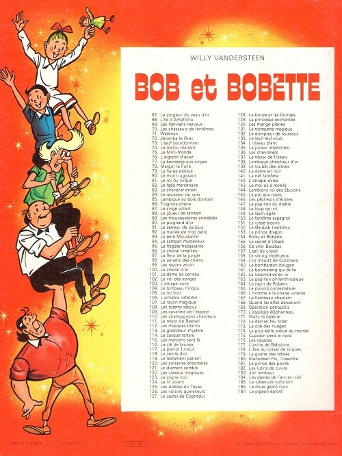 Verso de l'album Bob et Bobette Tome 99 Les rayons zouin
