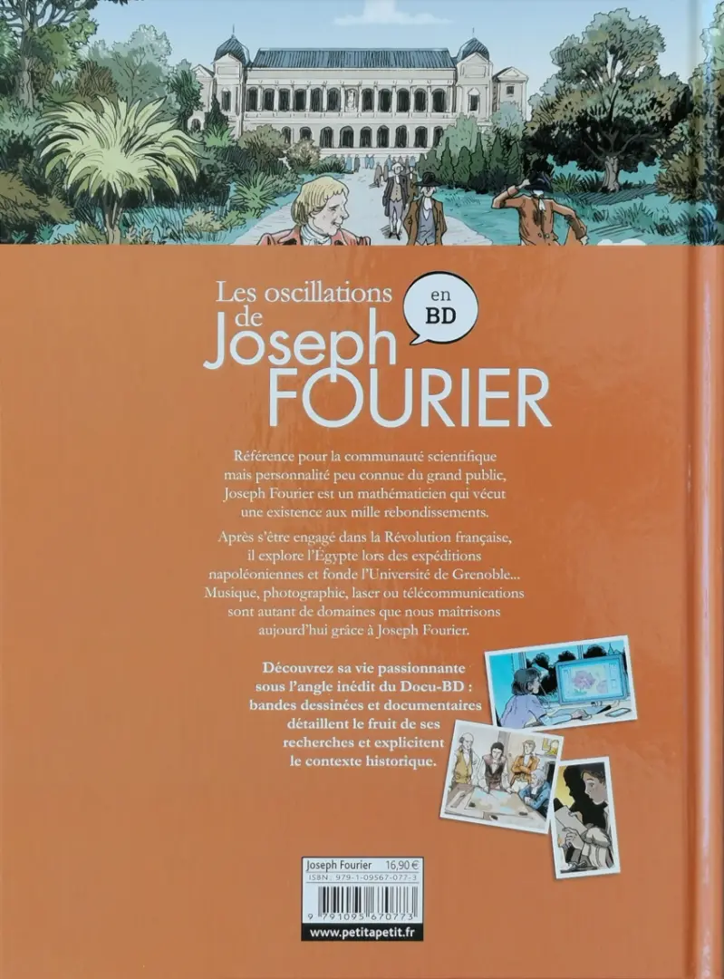 Verso de l'album Les oscillations de Joseph Fourier en BD