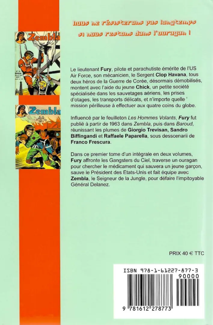 Verso de l'album Fury et Zembla
