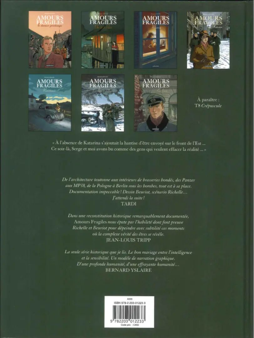 Verso de l'album Amours fragiles Tome 5 Résistance