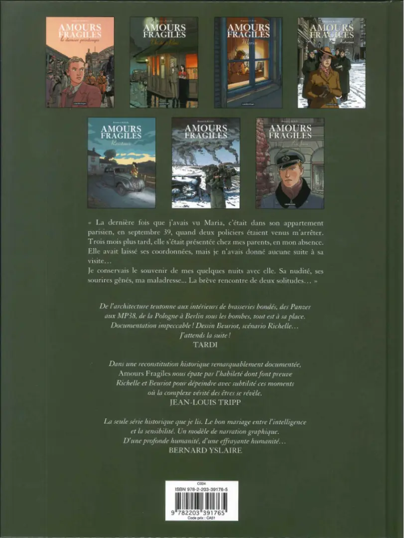 Verso de l'album Amours fragiles Tome 3 Maria