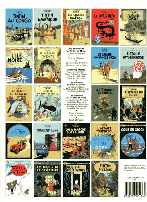 Verso de l'album Tintin Tome 17 On a marché sur la Lune