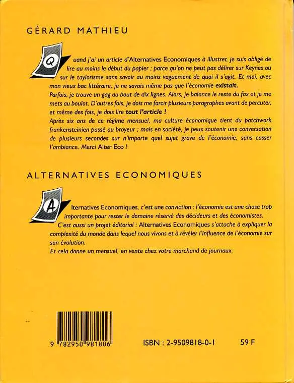 Verso de l'album Tendances lourdes L'économie enfin expliquée aux économistes