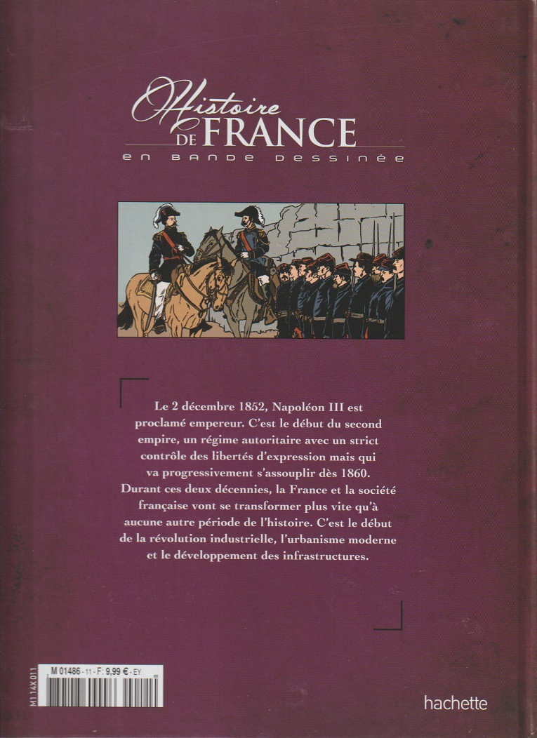 Verso de l'album Histoire de France en bande dessinée Tome 41 Napoléon III Le second empire 1852 / 1870